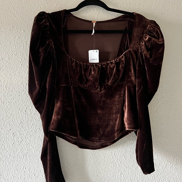 COPY - Brown Free People Velvet Corset - Picture 1 of 5